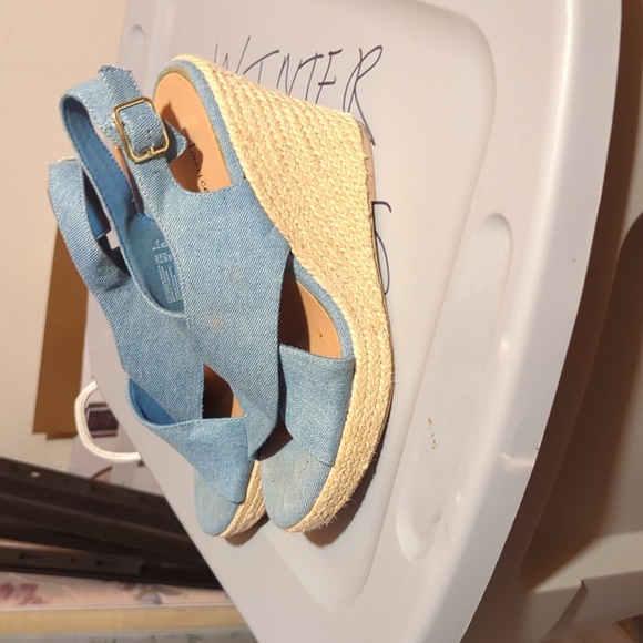 American eagle jean wedge sandals like new - Picture 3 of 6